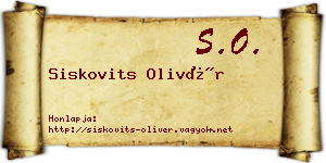 Siskovits Olivér névjegykártya